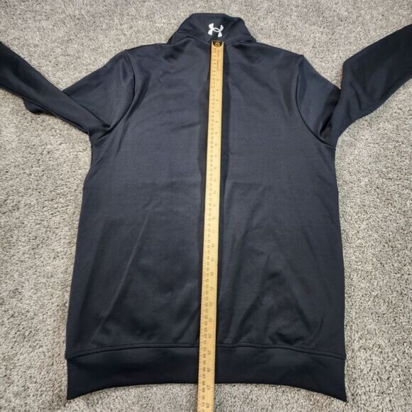 Under Armour Jacket Mens Small Project Rock Track Black Bull Gym Active Full Zip - Picture 14 of 15
